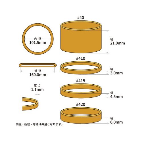 【輪ゴム】　オーバンド　＃４１０　アメ色　１ｋｇ袋