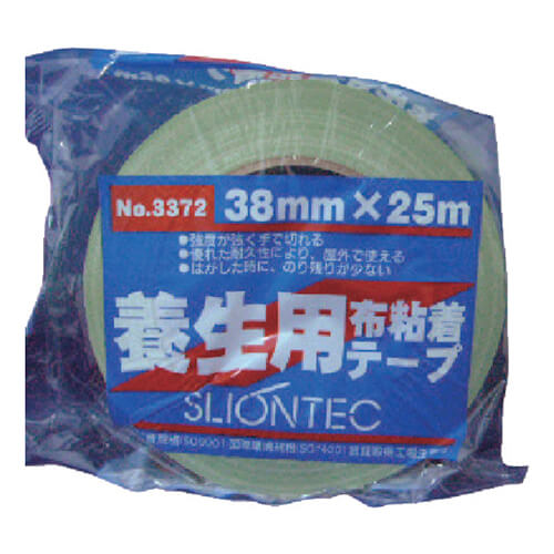 スリオンテック 養生用布粘着テープ ライトグリーン 38mm×25m 337200LG0038X25