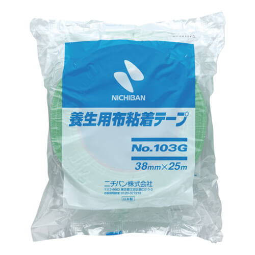 ニチバン 養生用布粘着テープ103G ライトグリーン 38mm×25m 103G38