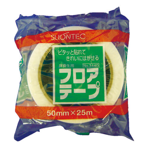 スリオンテック 床養生用フロアテープ ホワイト 50mm×50m 344002WH0050X50