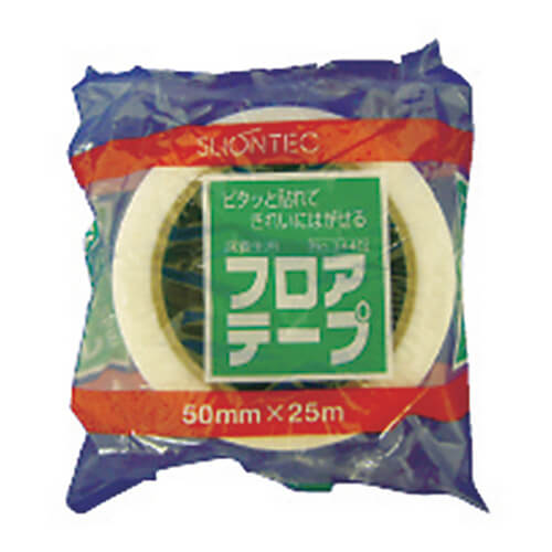スリオンテック 床養生用フロアテープ ホワイト 50mm×25m 344002WH0050X25