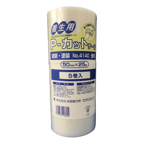 寺岡製作所 Ｐ−カットテープNo.4140 透明（５巻入）50mm×25m 4140TM5S