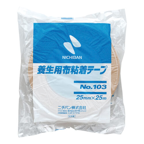 ニチバン 養生用布粘着テープ103 黄土 25mm×25m 10325