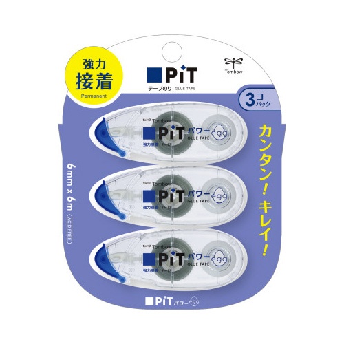 テープのり　ピットパワーエッグ　１パック（３個入）