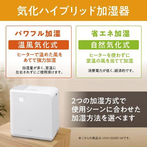【廃番商品】気化ハイブリッド式加湿器　ホワイト　１９畳