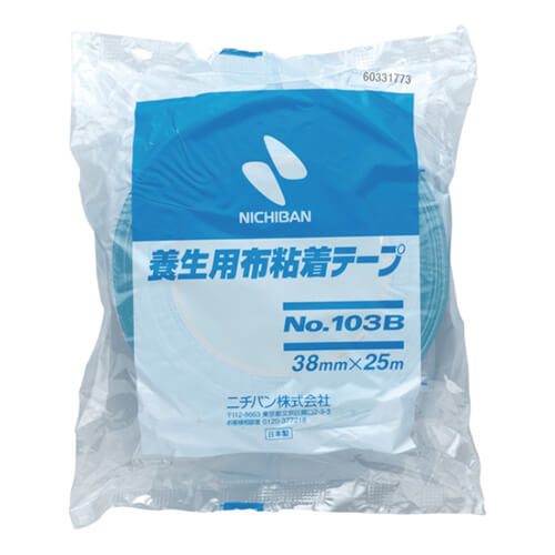 ニチバン 養生用布粘着テープ103B ライトブルー 38mm×25m 103B38