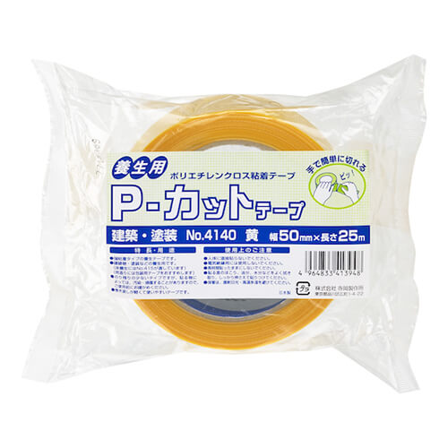寺岡製作所 Ｐ−カットテープ No.4140 黄 ５０ｍｍＸ２５Ｍ50mm×25m 4140Y50X25