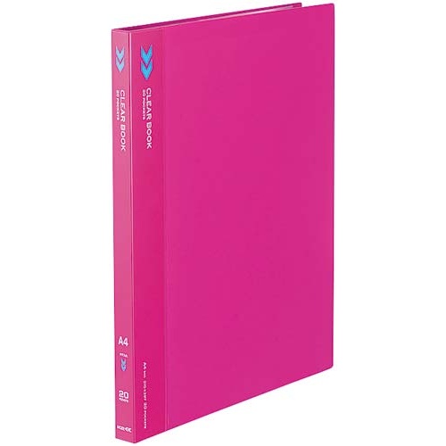 クリヤーブックＫ２　固定式Ａ４縦２０Ｐピンク　５冊