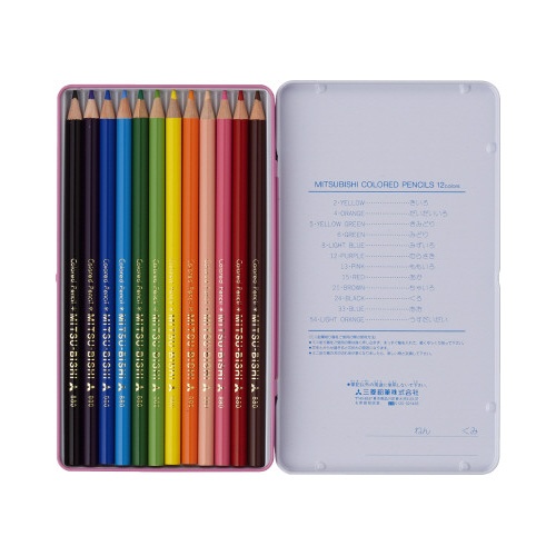 色鉛筆パレット　１２色セット　ピンク