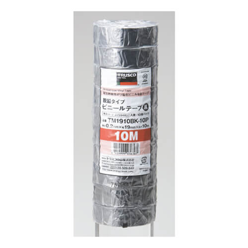 【廃番商品】トラスコ中山 脱鉛タイプ ビニールテープ 19mm×10m 黒 TM1910BK-10P（10巻入）