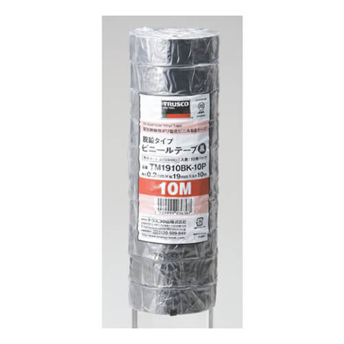 トラスコ中山 脱鉛タイプ ビニールテープ 19mm×10m 黒 TM1910BK-10P（10巻入）