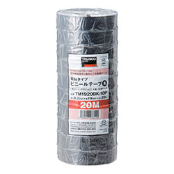 トラスコ中山 脱鉛タイプ ビニールテープ 19mm×20m 黒 TM1920BK-10P（10巻入）