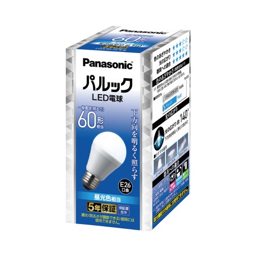 パルック　ＬＥＤ電球６０形昼光色　Ｅ２６