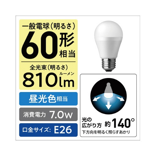 パルック　ＬＥＤ電球６０形昼光色　Ｅ２６