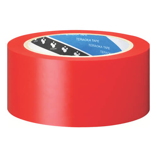 【廃番商品】ラインテープ50mm×20m　赤　【ＴＥＲＡＯＫＡ ラインテープ ＮＯ．３４０ 赤 ５０ｍｍＸ２０Ｍ】