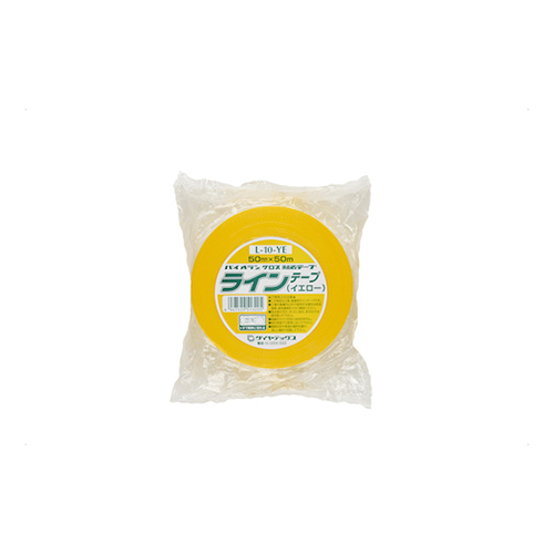 パイオラン ラインテープ 50mm×50ｍ 黄 L10YE50MM