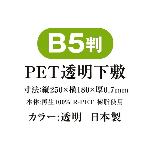 ＰＥＴ下敷　Ｂ５　クリア