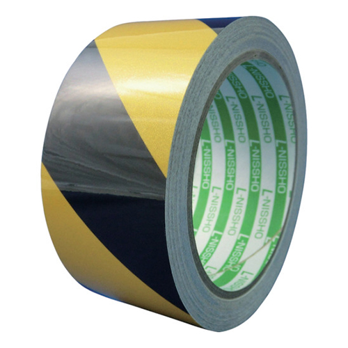 日東エルマテ 再帰反射テープ 45mm×10ｍ イエロー/ブラック HT45YB