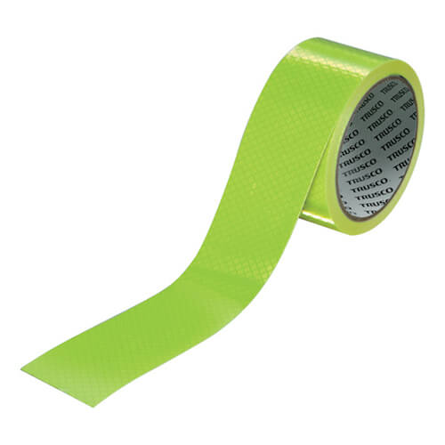 【廃番商品】反射テープ25mm×5m　黄　【ＴＲＵＳＣＯ 高輝度プリズム反射テープ ２５ｍｍｘ５ｍ 蛍光レモンイエロー】