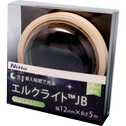 日東エルマテ 中輝度蓄光テープ ＪＩＳ－ＪＢ級 0.25mm×12mm×5ｍ グリーン NB1205B