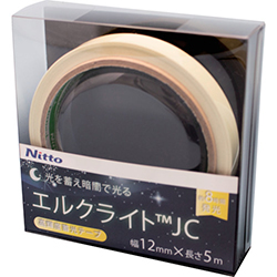 日東エルマテ 高輝度蓄光テープ ＪＩＳ－ＪＣ級 0.3mm×12mm×5ｍ グリーン NB1205C