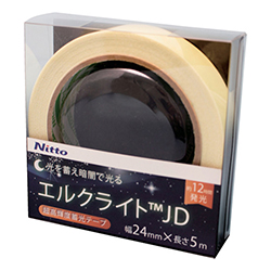 日東エルマテ 超高輝度蓄光テープ ＪＩＳ－ＪＤ級 0.6mm×24mm×5ｍ グリーン NB2405D