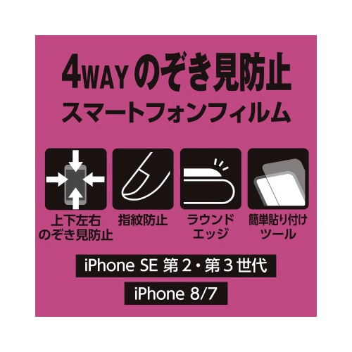ｉＰｈｏｎｅＳＥ第３世代ガラス　４ＷＡＹ覗き見防止