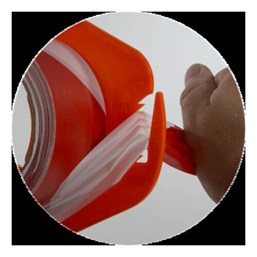 【廃番商品】標識テープ50mm×100m　赤/白　【ＮＯＶＡＰ ホルダー付き表示テープ ＳＰＥＥＤ ＴＡＰＥ［［Ｒ上］］ 