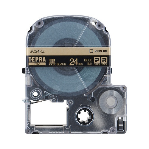 テプラ　ＰＲＯテープ　パステル黒色金字２４ｍｍ
