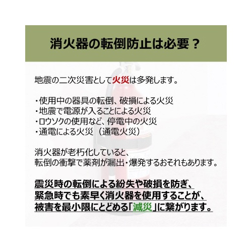 防災　地震対策消火器ベルト