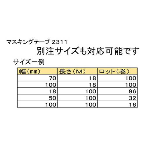 ニチバン マスキングテープ 2311H 18mm×18m 黄 2311H-18（7巻入）