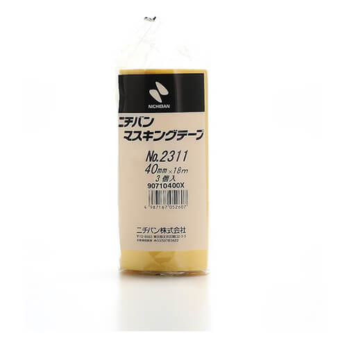 ニチバン マスキングテープ 2311H 40mm×18m 黄 2311H-40（3巻入）