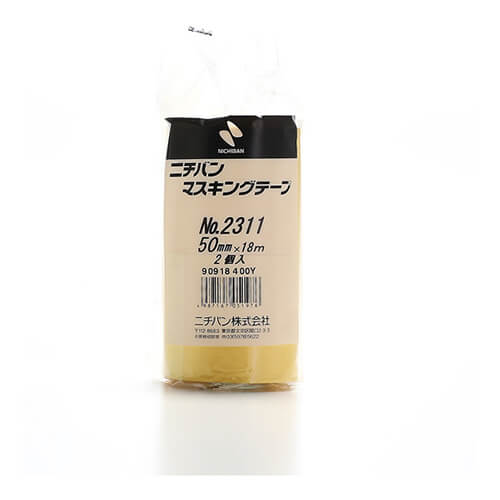 ニチバン マスキングテープ 2311H 50mm×18m 黄 2311H-50（2巻入）