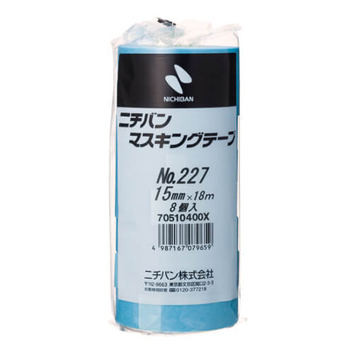 ニチバン マスキングテープ 227H 15mm×18m 青 227H-15（8巻入）