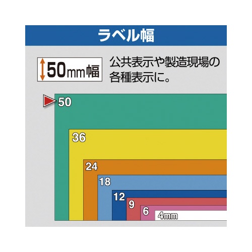 透明ラベル　５０ｍｍ幅　黒文字／透明ラベル