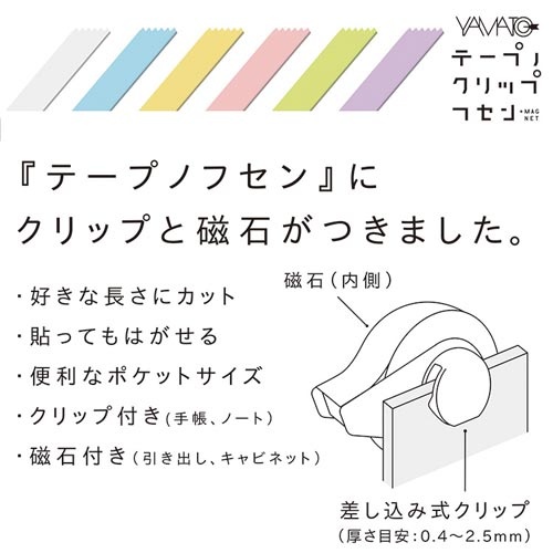 テープノクリップフセン　パステルピンク