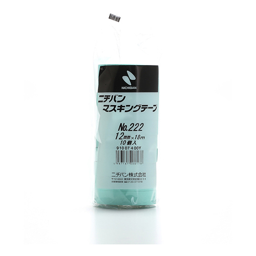 ニチバン マスキングテープ 222H 12mm×18ｍ ミントグリーン 222H12（10巻入）