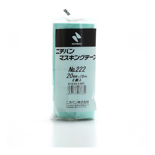 ニチバン マスキングテープ 222H 20mm×18ｍ ミントグリーン 222H20（6巻入）