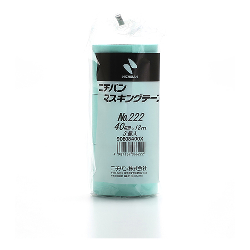 ニチバン マスキングテープ 222H 40mm×18ｍ ミントグリーン 222H40（3巻入）