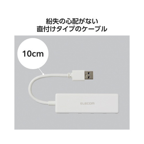 ＵＳＢハブ（ＵＳＢ−Ａ×４）バスパワー　ホワイト