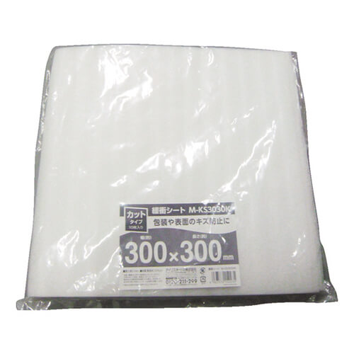【廃番商品】シート緩衝材300mm×300mm　白　【ＩＲＩＳ ５７３１８０ 緩衝シート カットタイプ １０枚入り】