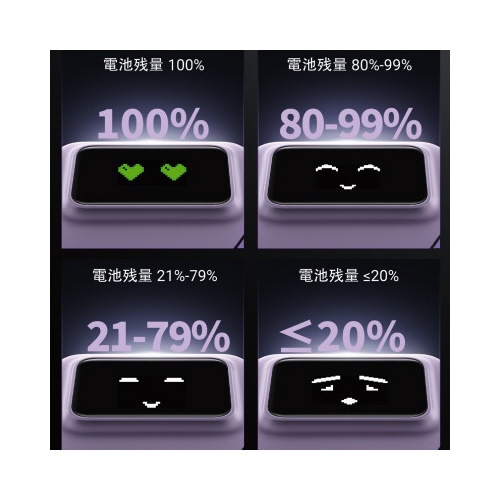 ５０００ｍＡｈワイヤレス充電モバイルバッテリー薄紫