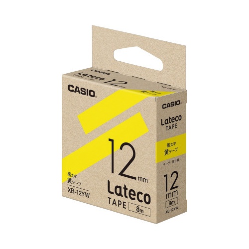 ＬＡＴＥＣＯ　黄色テープ　１２ｍｍ　黒文字