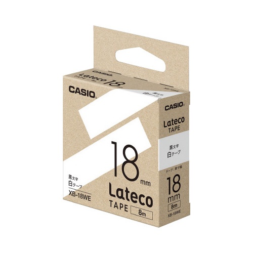 ＬＡＴＥＣＯ　白色テープ　１８ｍｍ　黒文字
