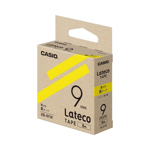 ＬＡＴＥＣＯ　黄色テープ　９ｍｍ　黒文字