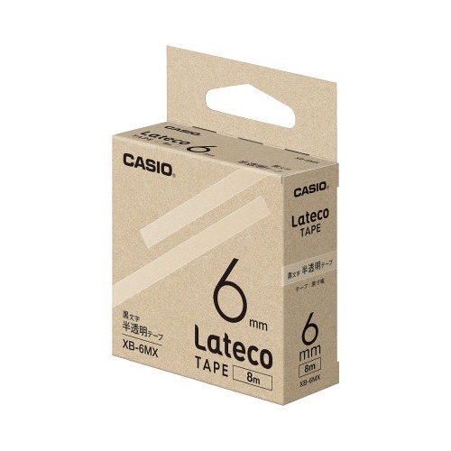 ＬＡＴＥＣＯ　半透明テープ　６ｍｍ　黒文字
