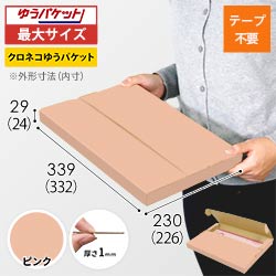 【ピンク色】厚さ3cm・テープレスケース（A4サイズ・クリックポスト・ゆうパケット）