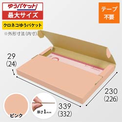 【ピンク色】厚さ3cm・テープレスケース（A4サイズ・クリックポスト・ゆうパケット）