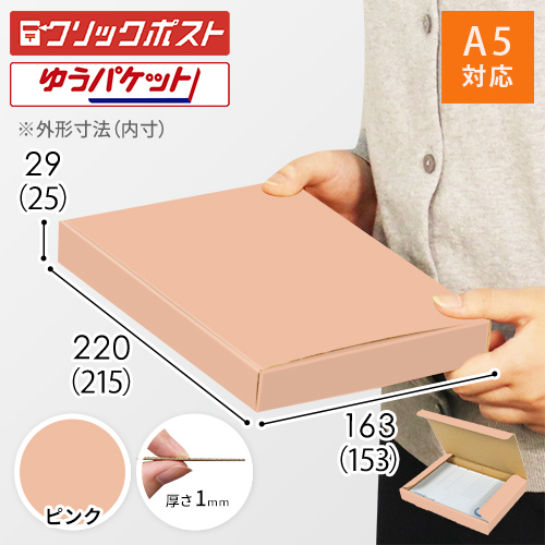 【ピンク色】厚さ3cm・N式ケース（A5サイズ・クリックポスト・ゆうパケット）