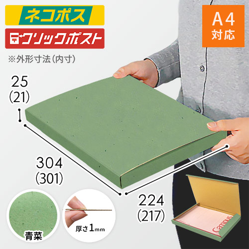 【青菜色】厚さ2.5cm・N式ケース（A4サイズ・クロネコゆうパケット・クリックポスト）